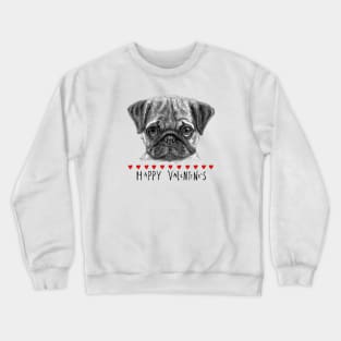 Happy Valentine's pug Crewneck Sweatshirt